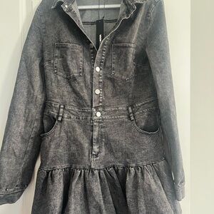 Fashion Nova Charcoal Denim Dress